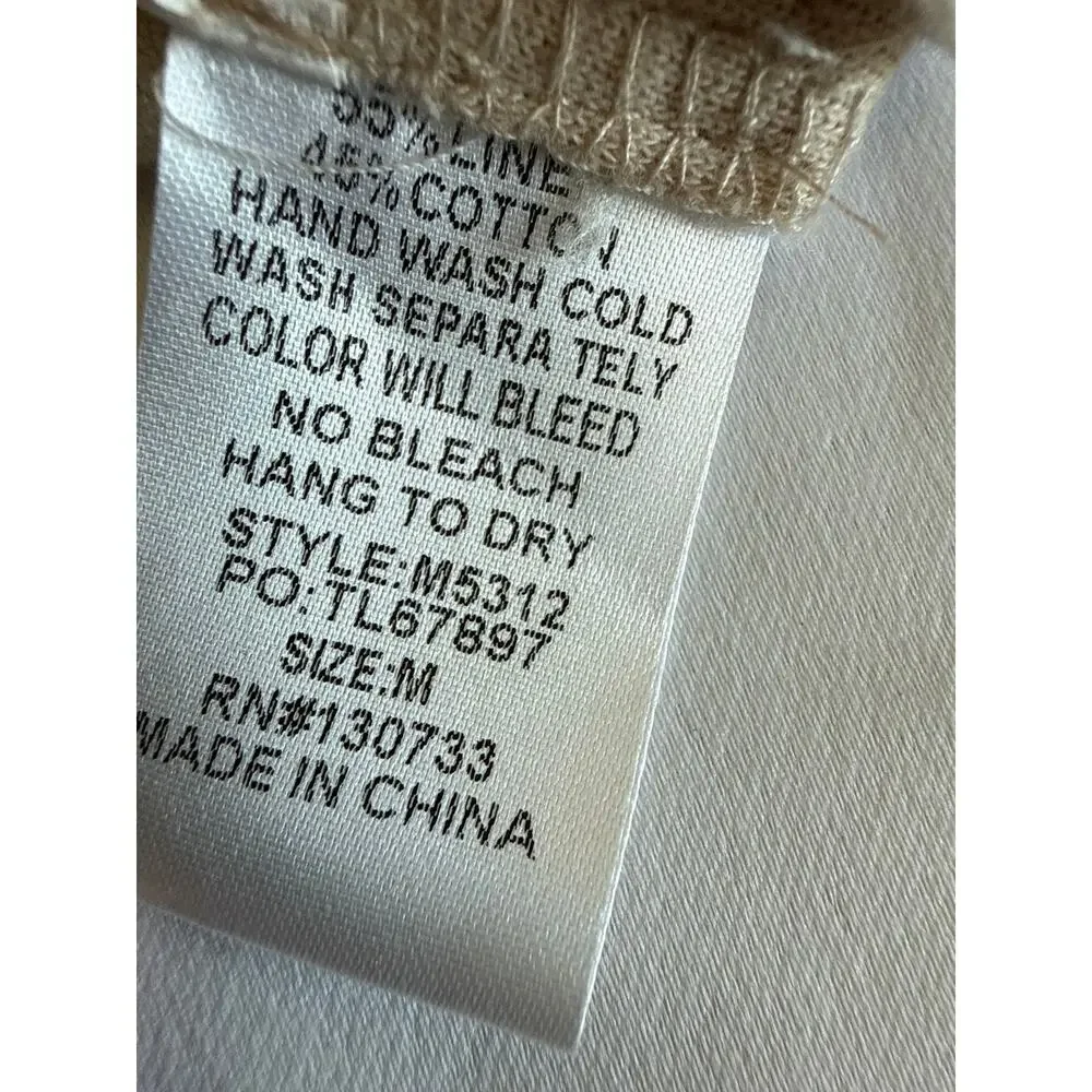 Umgee Linen Blend Skirt – Medium Oatmeal Elastic Waist Summer Coastal - Picture 8 of 9